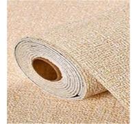 Papier peint isolant thermique Stickers muraux en mousse 3D auto-adhésifs PVC, couleur unie, épais, imperméables, effet lin, for la décoration intérieure pour Maison(Linen Khaki yellow,1000cmx50cm)