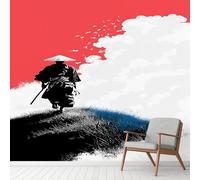 Papier Peint Japonaise Samouraï Paysage, Esthétique Orientale Murale 315 x 450 cm, Animé Japonais Stickers Muraux pour Salon Chambre Salle de Bain Autocollant Murale Décoration