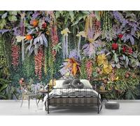 Papier Peint, Jardin fleuri, 300x210cm 3D Trompe L'oeil Mural Affiche Géante Décoration Papier Peint Panoramique