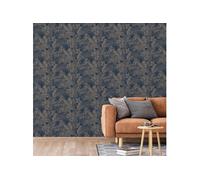 Papier peint Joelle Argenté et bleu - 53cm x 10m