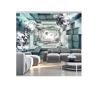 Papier peint Journey Through the Blue Tunnel-Taille L 150 x H 105 cm Imprimé