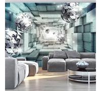 Papier peint Journey Through the Blue Tunnel-Taille L 300 x H 210 cm Imprimé