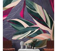 Papier peint jungle M1 No.10296 Impression numérique Violet Feuilles Botanique