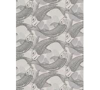 Papier Peint Koi-Design En Asie Style Avec Effet Métallique - Beige, Gris,
