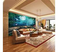 Papier Peint La forêt 3D Intissé Peinture Murale Tapisserie Photo Poster Muraux Salon Chambre Bureau Couloir Mural Décoration 350cm×256cm(LxH)