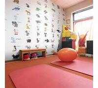 Papier peint Learning by playing (animals)-Taille L 350 x H 270 cm Imprimé