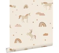 papier peint licornes beige et terracotta 50 x 900 cm - ESTAhome