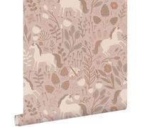 papier peint licornes vieux rose 53 cm x 10.05 m - ESTAhome