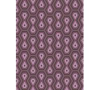 Papier Peint Lila & Altrosa Motif Design Rétro - Lila, Noir