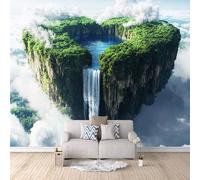 Papier Peint L'île Du Ciel 150x105 cm Papier Peint Panoramique Effet 3D, Peinture Murale intissé Grande Automne, pour Moderne Salon Chambre TV Fond