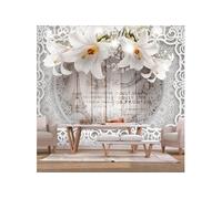 Papier peint - Lilies and Wooden Background - 200x140 (57114)