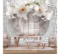 Papier peint - Lilies and Wooden Background - 200x140 Artgeist (57114) G