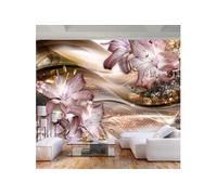 Papier peint - Lilies on the Wave (Brown) - 200x140 (57129)