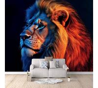 Papier Peint Lion 150x105 cm Papier Peint Panoramique Effet 3D, Peinture Murale intissé Grande, pour Moderne Salon Chambre TV Fond