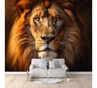 Papier Peint Lion 500x280 cm Papier Peint Panoramique Effet 3D, Peinture Murale intissé Grande Prairie, pour Moderne Salon Chambre TV Fond