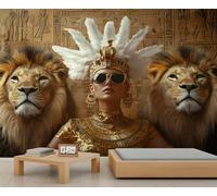 Papier peint lion de style grec, papier peint fille sexy pour locataires, salon, chambre à coucher, couloir, arrière-plan TV - 280 x 200 cm