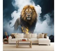 Papier peint lionDécoration Murale Fantastique mystérieux 400x280cm Art mural décoratif fresque murale moderne poster mural géant chambre salon enfant facile à installer