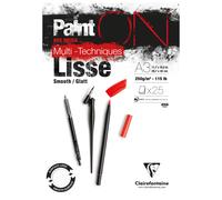 Clairefontaine Bloc collé PaintON multi-techniques A3 25 feuilles 250 g surface lisse blanc