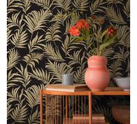 Livingwalls - Papier peint intissé Jungle feuilles Noir/Jaune/Vert 10,05 x 0,53 m 791086
