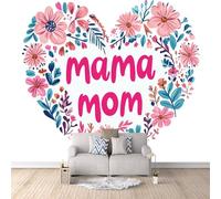 Papier Peint maman 250x175 cm Papier Peint Panoramique Effet 3D, Peinture Murale intissé Grande Coeur De Fleurs, pour Moderne Salon Chambre TV Fond