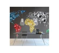 Papier Peint "Map of the World Colorful Solids" 309 x 400 cm Imprimé G