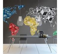 Papier Peint "Map of the World Colorful Solids" 309 x 400 cm Imprimé G