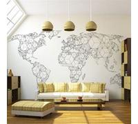 Papier Peint "Map of the World White Solids" 154 x 200 cm Imprimé G