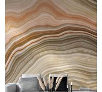 Papier peint Marbre M1-No.10263 Impression numérique Beige Orange Élégant
