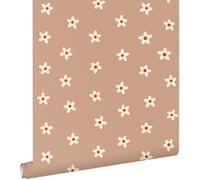 papier peint marguerites rose terracotta 53 cm x 10.05 m - ESTAhome