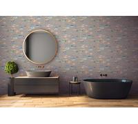 Papier Peint Maritime Avec Des Motifs De Poissons - Gris, Multicolore, Bleu