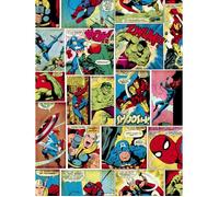 Papier Peint Marvel - MARVEL - Bande Dessinée - Rouge - Multicolore - 10,05m x 53cm