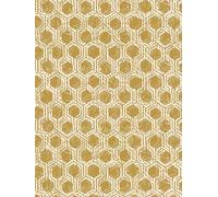 Papier Peint Métallisé Avec Motifs Géométriques - Or, Beige