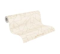 Livingwalls Travel Styles Papier peint non tissé Motif lignes Blanc et crème Papier peint classique pour différentes pièces 10,05 m x 0,53 m