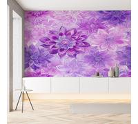 Papier Peint Meuble Boho Fleur Lotus Aquarelle Papier Peint Soie Esthétique Floral Dégradé Luxe Rouleau Adhesif Wallpaper Autocollant Film Décoration Murale pour Salon Chambre Bureau 430x300 cm