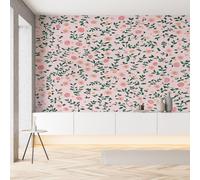 Papier Peint Meuble Feuille Fleur Chrysanthème Papier Peint Soie Botanique Floral Style Pastoral Rouleau Adhesif Wallpaper Autocollant Film Décoration Murale pour Salon Chambre Bureau 430x300 cm