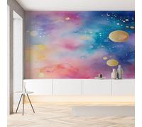 Papier Peint Meuble Géométrique Ciel étoilé Aquarelle Papier Peint Soie Esthétique Luxe Art Abstrait Rouleau Adhesif Wallpaper Autocollant Film Décoration Murale Salon Chambre Bureau 430x300 cm