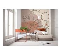 Papier Peint - Mickey Line Drawing 250x280cm - Intissé, Beige G