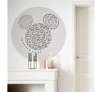 Papier Peint - Mickey Stipple Art 125x125cm - Rond - Intissé - Adhésif, Multicolors G