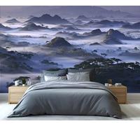 Papier peint Misty Mountain - Motif paysage naturel - Scène de montagne chinoise - Papier peint mural pour chambre d'enfant - Salon - Art 280 x 200 cm
