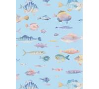 Papier Peint Monde Sous-Marin Avec Poissons - Turquoise, Multicolore, Rose