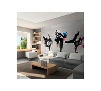 Papier peint Monkey dance street art-Taille L 350 x H 270 cm Imprimé