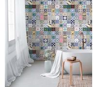 Livingwalls Papier peint photo 398361 - Carreaux vintage multicolore, bleu, vert - Papier peint intissé de qualité supérieure avec motif sur 3,71 m x 2,80 m - Fabriqué en Allemagne