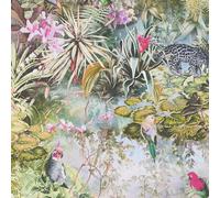 Papier peint motif animal Profhome 381793-GU papier peint non-tissé lisee sans texture avec des ornements floraux mat olive rose gris jaune 5,33 m2