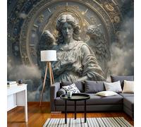 Papier Peint Motif Bas-Relief D'Ange Mythique 3D Style Nordique Classique, Papier Peint Panoramique Tableaux Photo Muraux Gris Utilisé Pour Chambre, Salon, Fond Tv Décoration Murale 400X280Cm