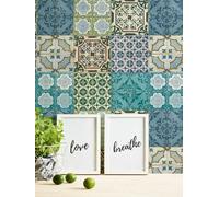 Papier Peint Motif Carrelage Coloré Dans Un Style Vintage