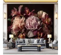 Papier Peint Motif Gros plan pivoine bouquet exquis, Coloré 3D Panoramique Papier Peint, Papier Mural Decoratif Pour Salon Chambre TV mur salon Murales, Moderne Décoration Murale 300 x 210 cm