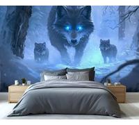 Papier peint motif loup forêt animaux sauvages papier peint bureau animaux sauvages puissante peinture murale loup forêt qui coule en train de courir papier peint pour chambre à coucher salon