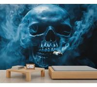 Papier peint motif tête de mort, squelette, papier peint sur le thème de l'horreur pour salon, chambre à coucher, étude, décoration de fond TV - 280 x 200 cm