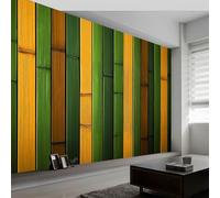 Papier Peint Mur Bambou Élégant Vertical Panoramique 3D Vert jaune Papier Peint Murale pour Enfant Chambre, Salon Décoration, Intérieure Poster Mural XXL Grande Affiche (200 x 140 CM)