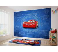 Papier Peint Mur Dcoratif Disney Cars Lightning McQueen Bleu 368x254cm